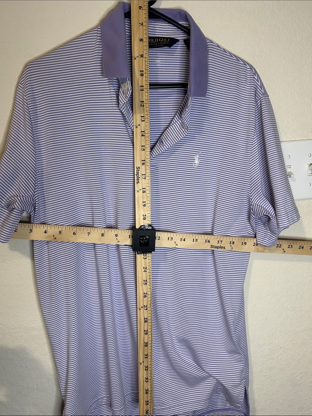 Polo Golf Lavender & White Striped Men's Polo